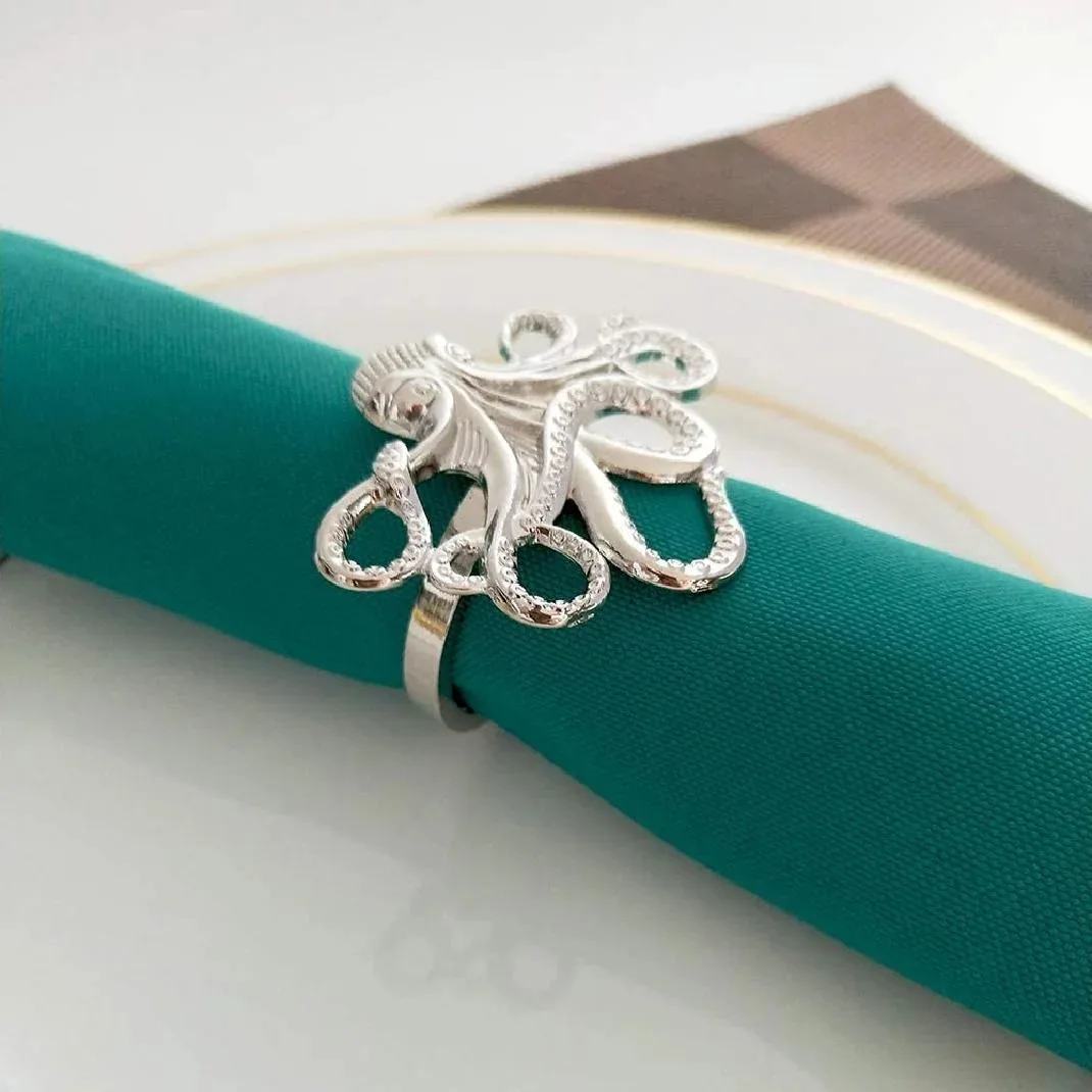 Ocean Animal Napkin Ring (set of 4) Napkin Rings Hotel Decoration Accessories Gold Custom Silver Party Wedding Home Metal Brass