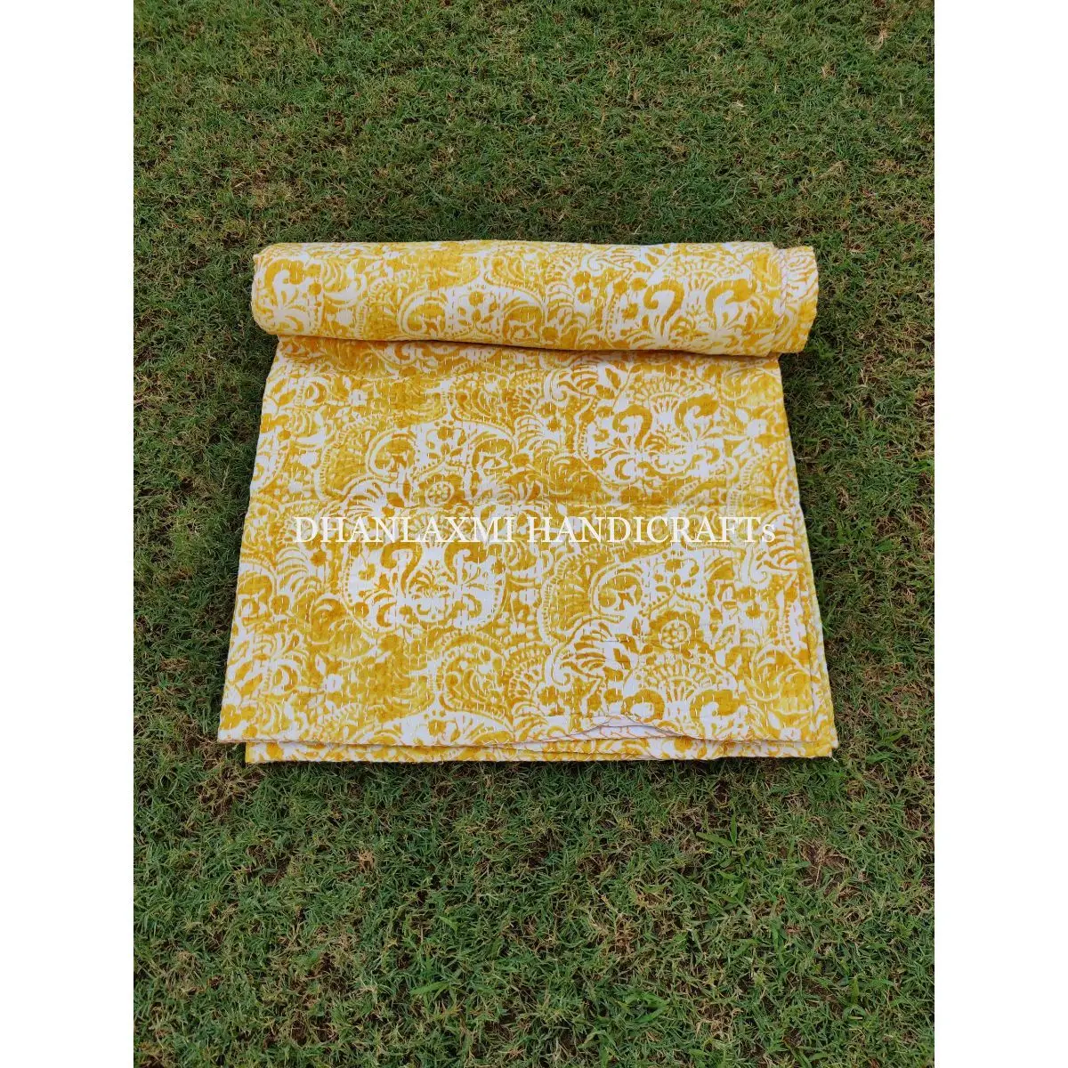 100% хлопок ручная работа Персиковое красивое домашнее декоративное индийское цветочное ручное одеяло Kantha покрывало оптом