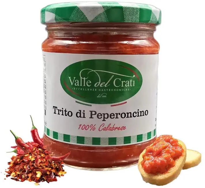 Chopped Chili Pepper in Olive Oil | Calabrian Specialty With Chopped Hot Chilli Pepper | 180 gr