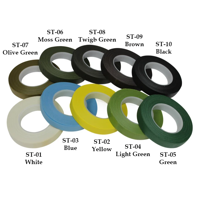 Wholesale Manufacturer Floral Tape with Various Color Choices Sizing1.2cm width x 20 Yard Floral Tape