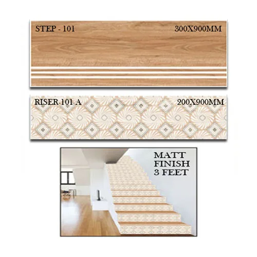 Beautiful Designer Interior Tiles 200 x 900 mm 300 x 900 mm Porcelain Stair Step Risers Wooden Marble Stone Stairs Floor