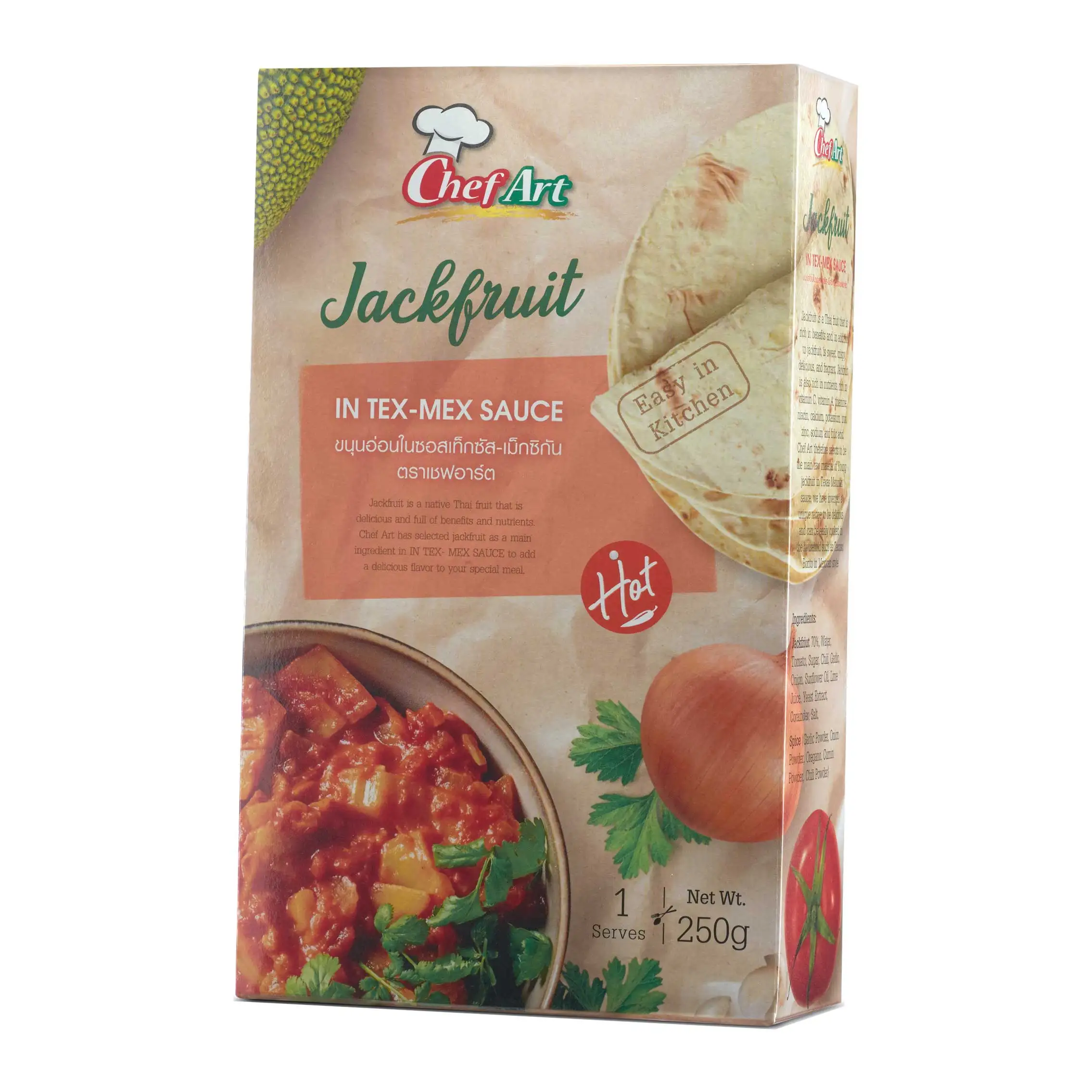 Фирменная торговая марка OEM Young Jackfruit в индивидуальном соусе на основе растений, здоровая и веганская продукция, изготовленная в Таиланде, без ГМО