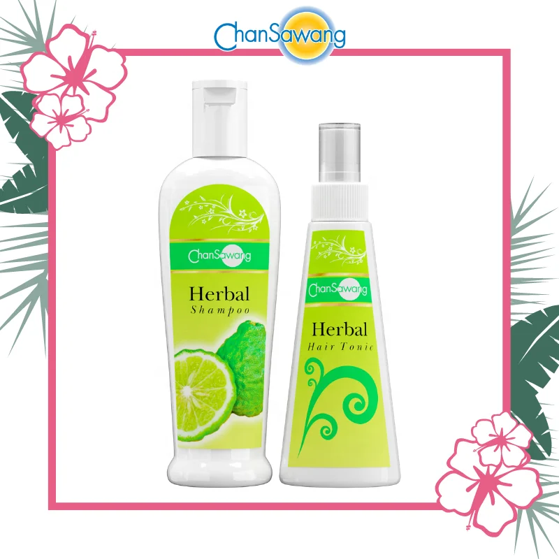 Hair Care Set Herbal Shampoo and Herbal Hair Tonic Spray Best Natural Hair Growth Products Set from Thailand