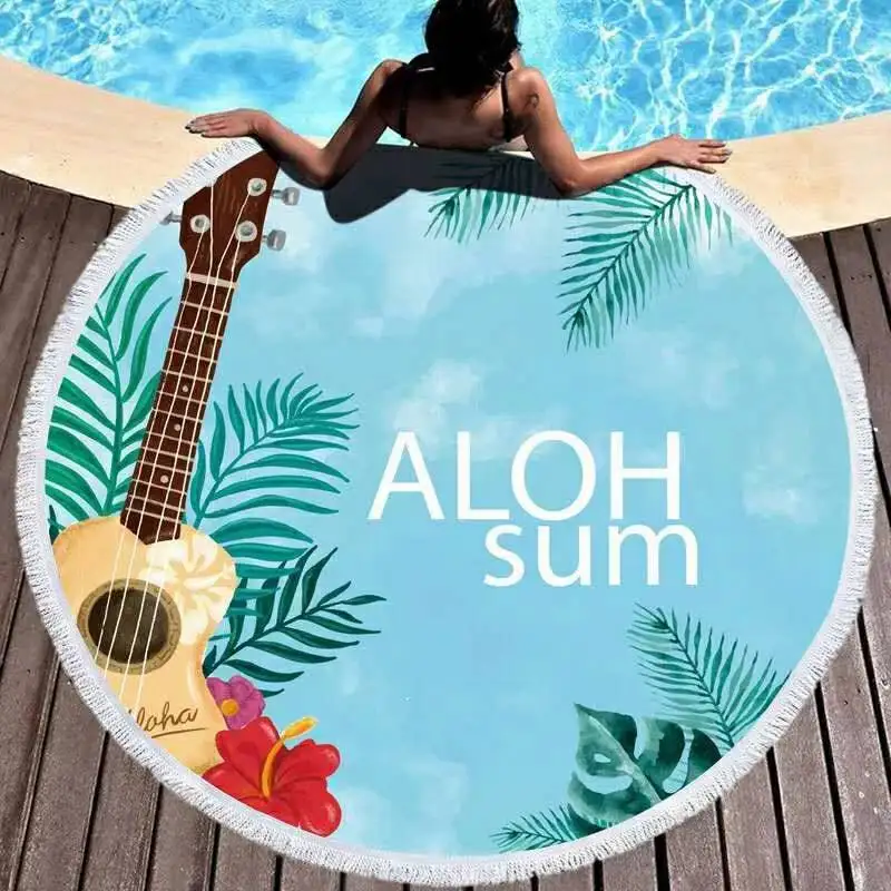 Полноцветное круглое пляжное полотенце с сублимационной печатью на заказ