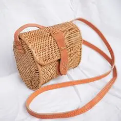 Новинка 2020 роскошные вьетнамские сумки ручной работы из натурального ротанга кожаные женские с прямоугольным ремешком