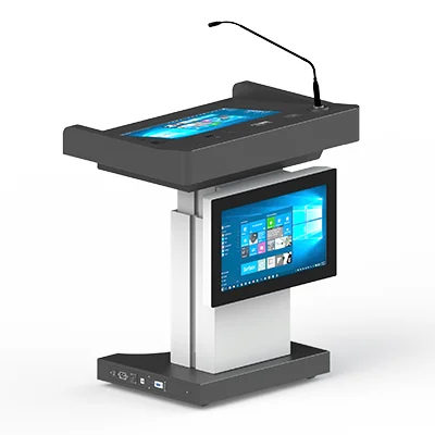Digital Podium, Lectern for Conference Halls - Smart Podium DL22A-M - with Remotely Controlled Height Adjustment 1920*1080 Gray