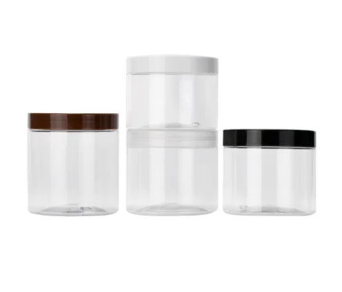 Factory Offer PET Empty Cosmetic Jars Plastic Cream Containers with Lid 50g 100g 150g 200g 250g 300g 400g 500g