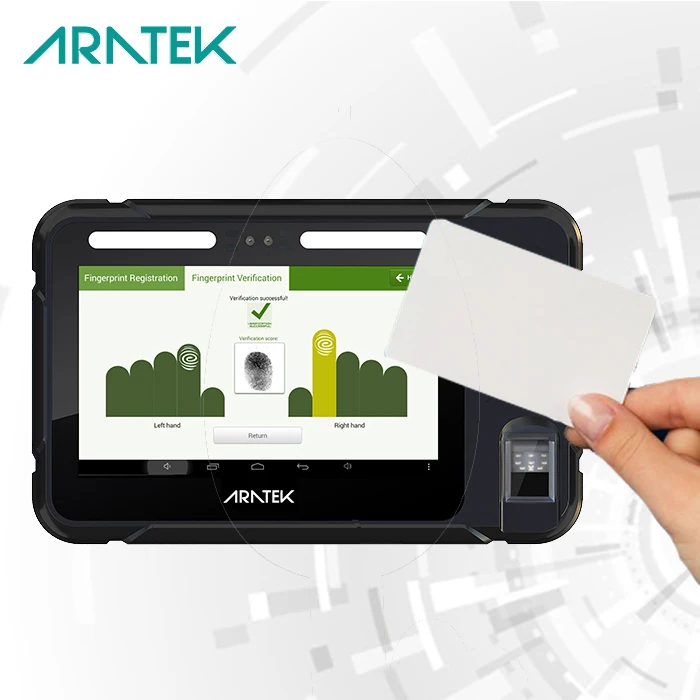 Best Police ID check Fingerprint Tablet 7 inches Aratek Android 8.1 WIFI Quad Core SIM Phone NFC Card Reader