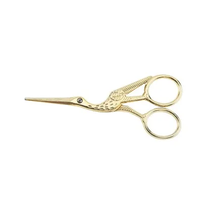 Stainless Steel Sharp Tip Stork Scissors  Tools Dressmaker Shears Scissors for Embroidery Duck Style Fancy Scissors With Gold