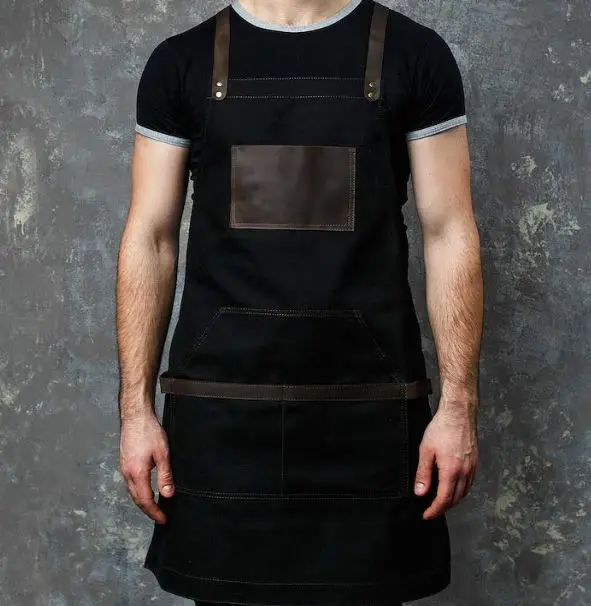 
Work Apron in Non-Waxed Canvas with Cross Straps Adjustable for Most Waist Sizes for Men Women Vintage Heavy Duty Apron for Butc 