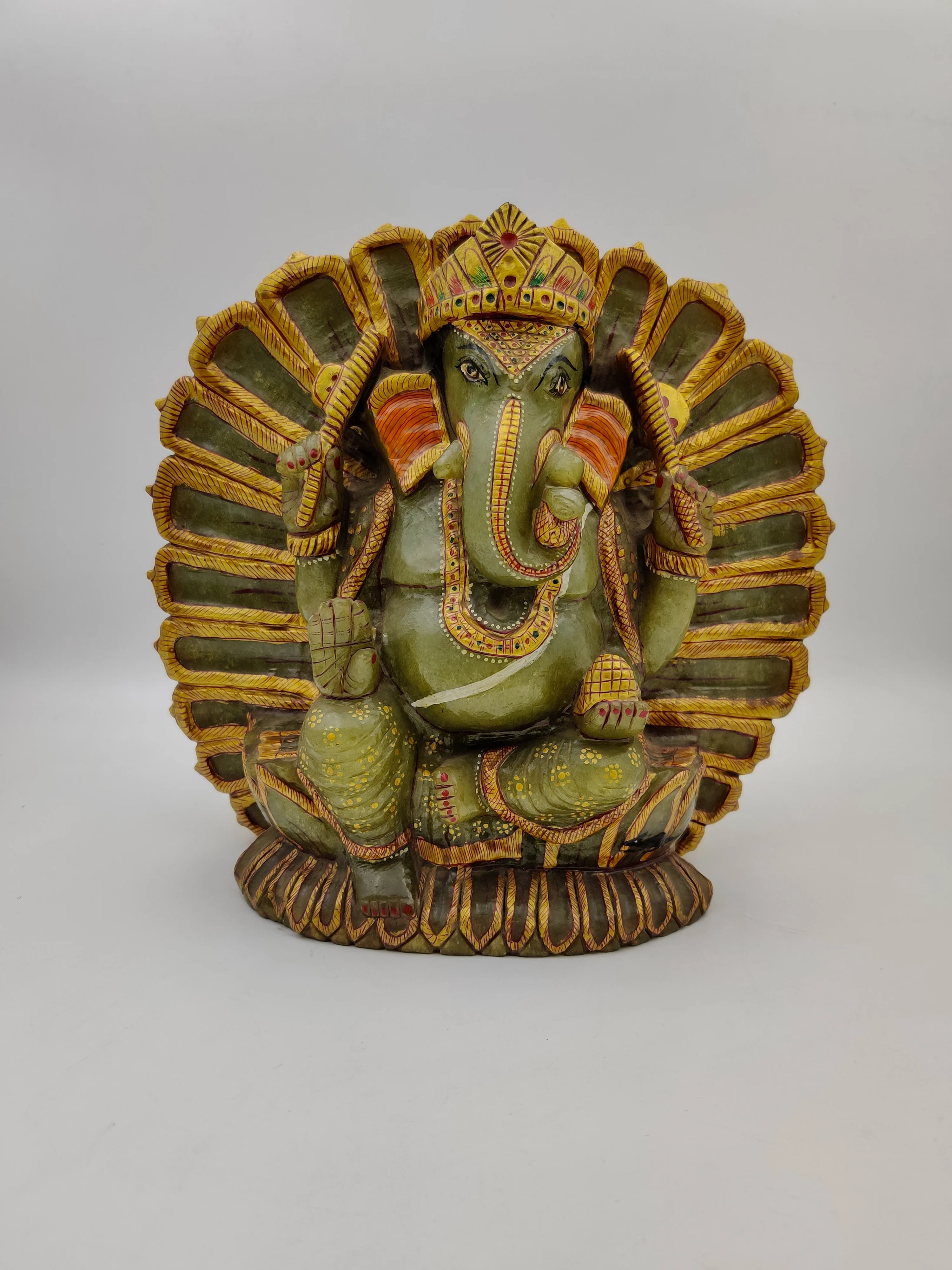 Aventurine Ganesh & Shiv Moorti statue for home decor and prayer