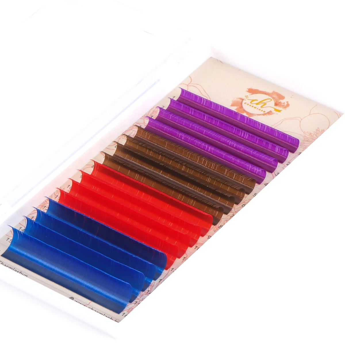 Цветные накладные ресницы лотки корейское волокно PBT океанские синие поставки частная этикетка полные полоски Вьетнам оптовая продажа