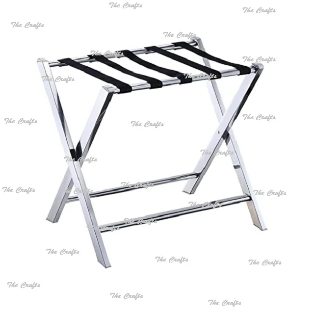 Metal Gold Color Luggage Rack For Home And Hotel Use OEM Customized Storage Folding Luggage Rack