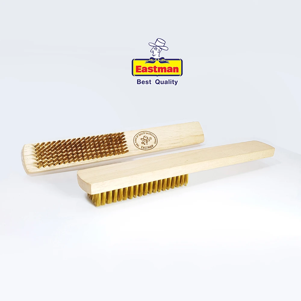 New Thailand Wholesale Industrial Brush Eastman 7 Row Brass Wire Wooden Brush for Heavy Duty Cleaning