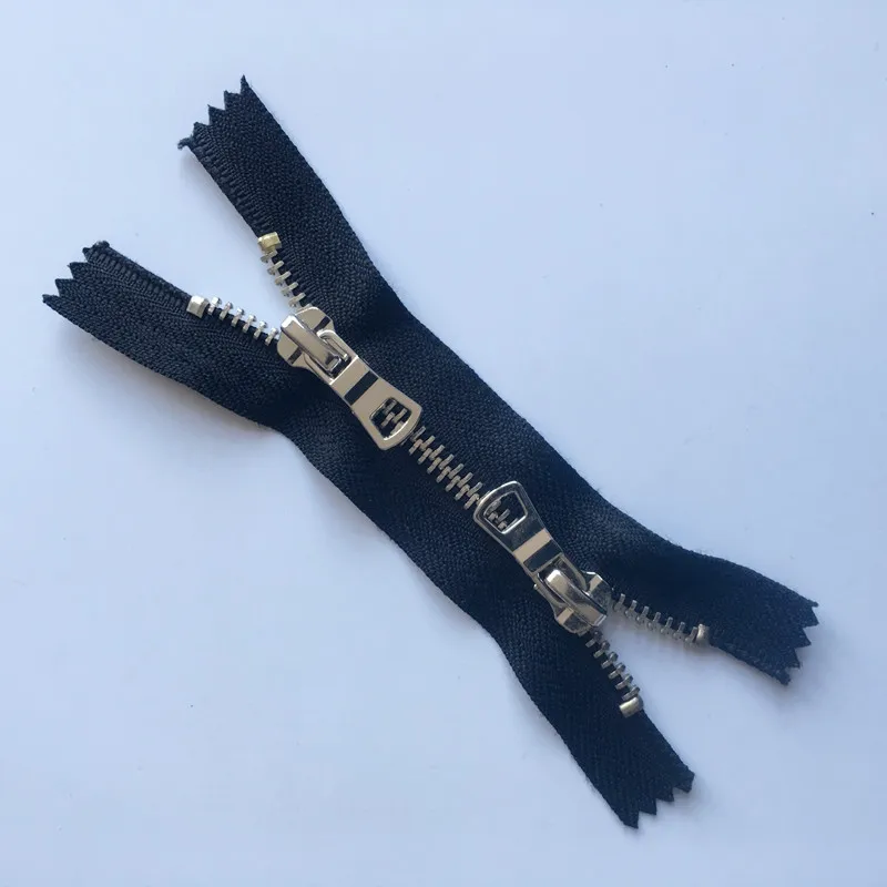 
High quality metal plated brass nickel double slider close end X shape zipper 