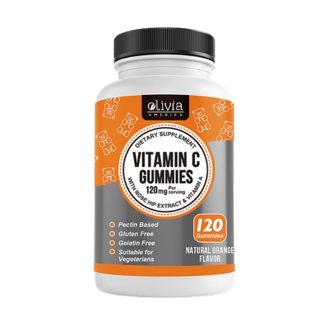 Vitamin C Immune Support Gummies Olivia America Nutritional Supplement Non-GMO Pectin-Based Gummy Vitamins (Case Pack of 8)