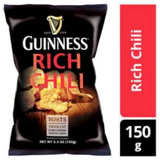 150g Salty taste and Semi-soft Texture Guinnes Rich Chili Potato Chips Snack Bag