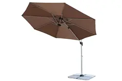 Folding Sun Outdoor Garden Outdoor Market Table Umbrella with Crank, 8 Ribs, Polyester Canopy