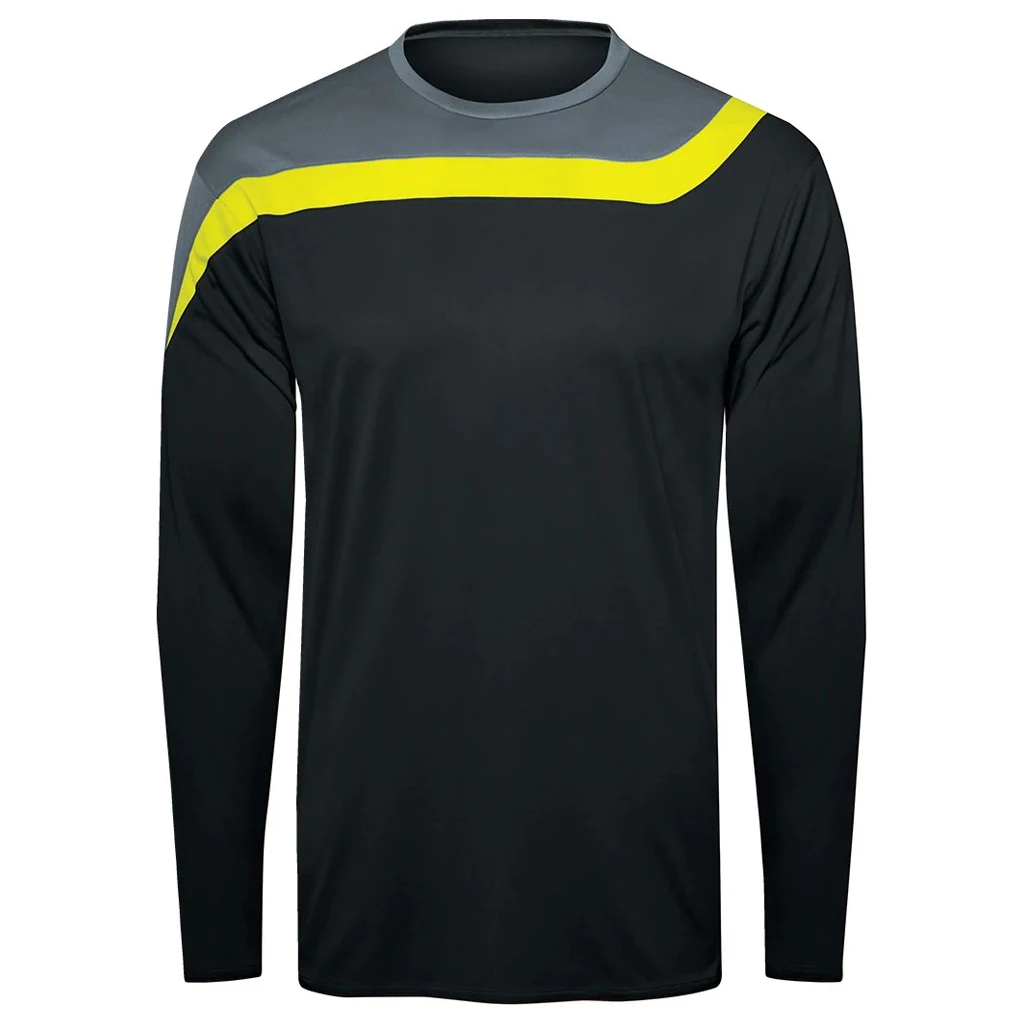 Custom Team Name Number Digital Printed Hot Sale Top Quality Sublimation Round Neck Long Sleeve Soccer Goalkeeper Jersey For Men