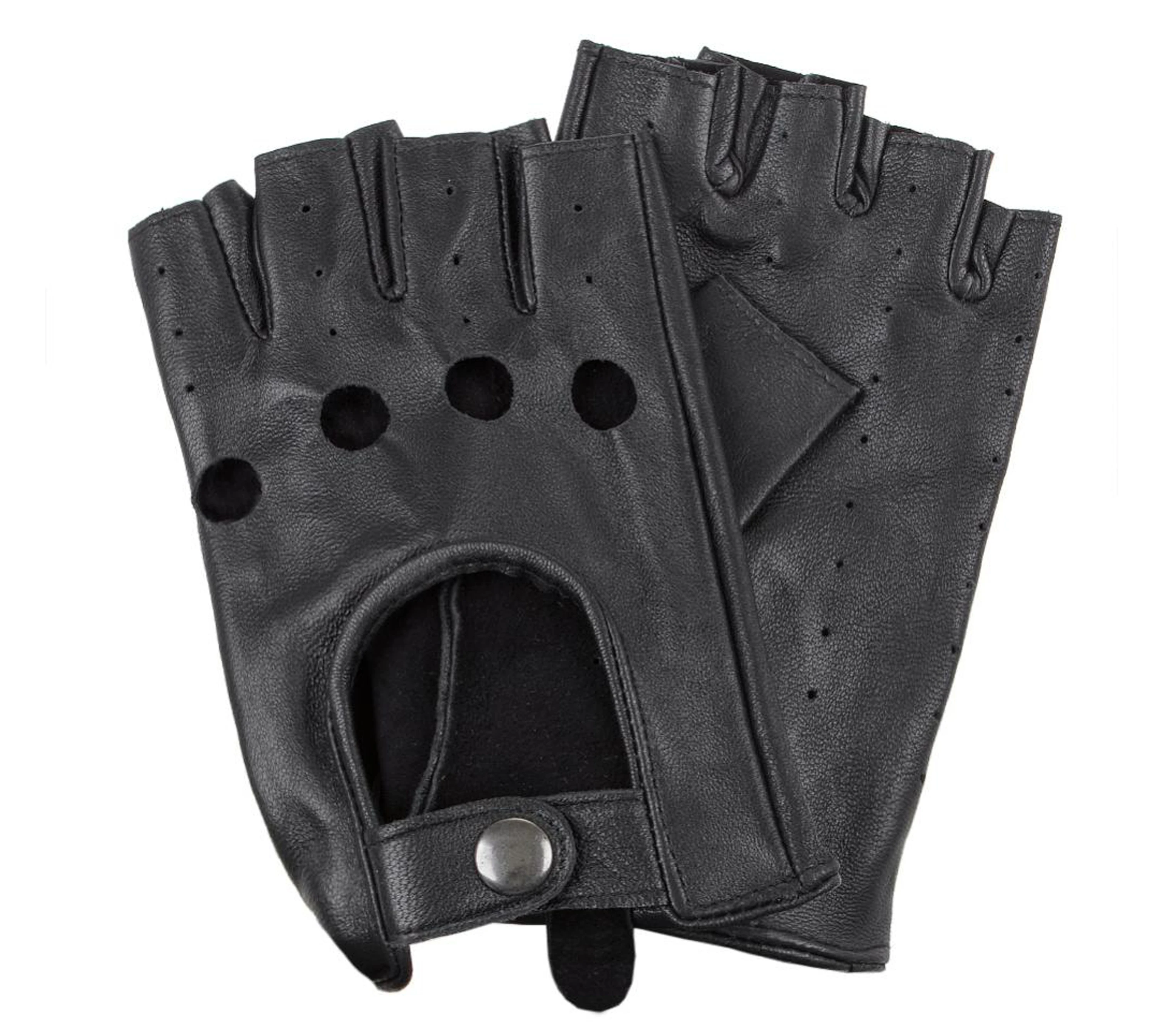 Мужские перчатки для вождения без пальцев-черные, коричневые