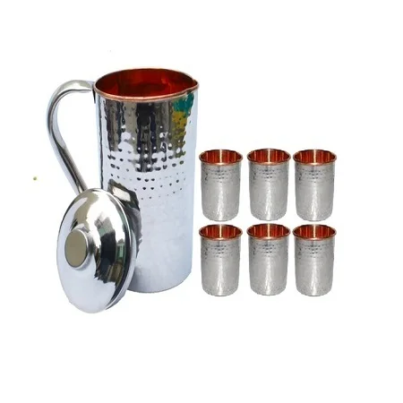 Advantageous Design Stainless Steel Water Serving Jug Top Quality Silver Color Lime Juice Jug for Best Selling