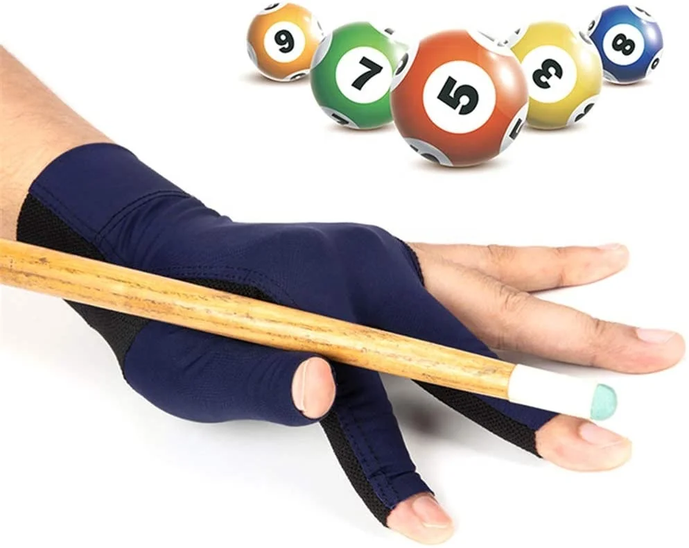 Whosale Good Quality Open toed Snooker Billiard Cue Glove Three Finger Gloves Black Red Game White