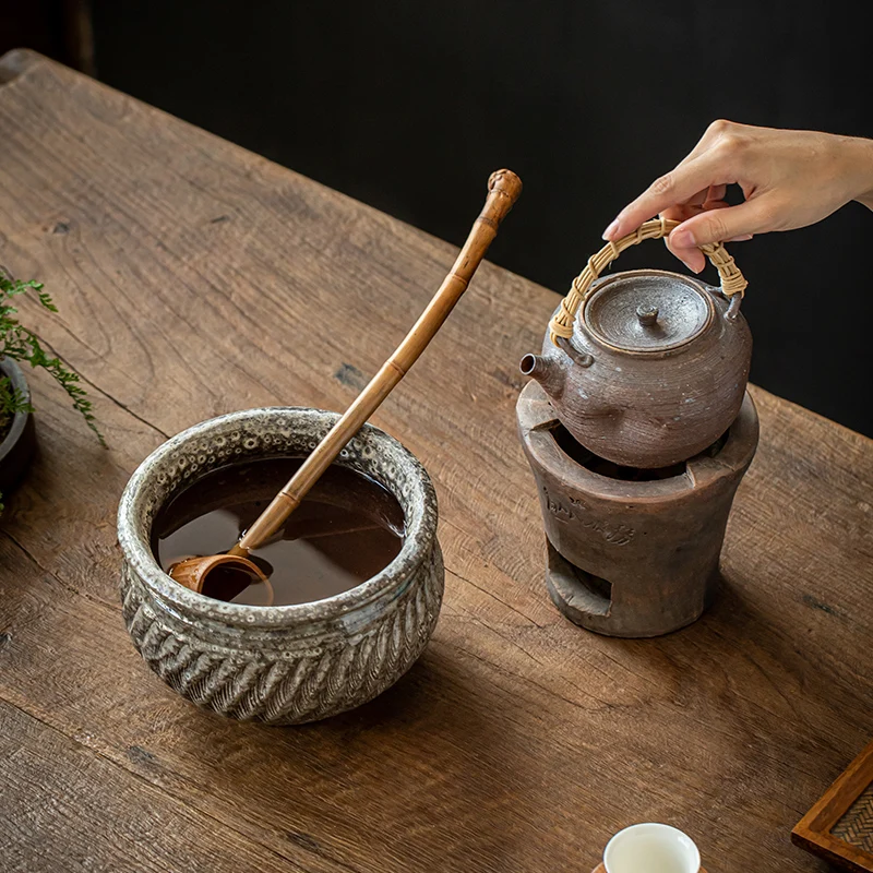 Chinese-style Retro Natural Bamboo Root Water Ladle Bamboo Whip Scoop Long-handled Scooping Home Wine Spoon