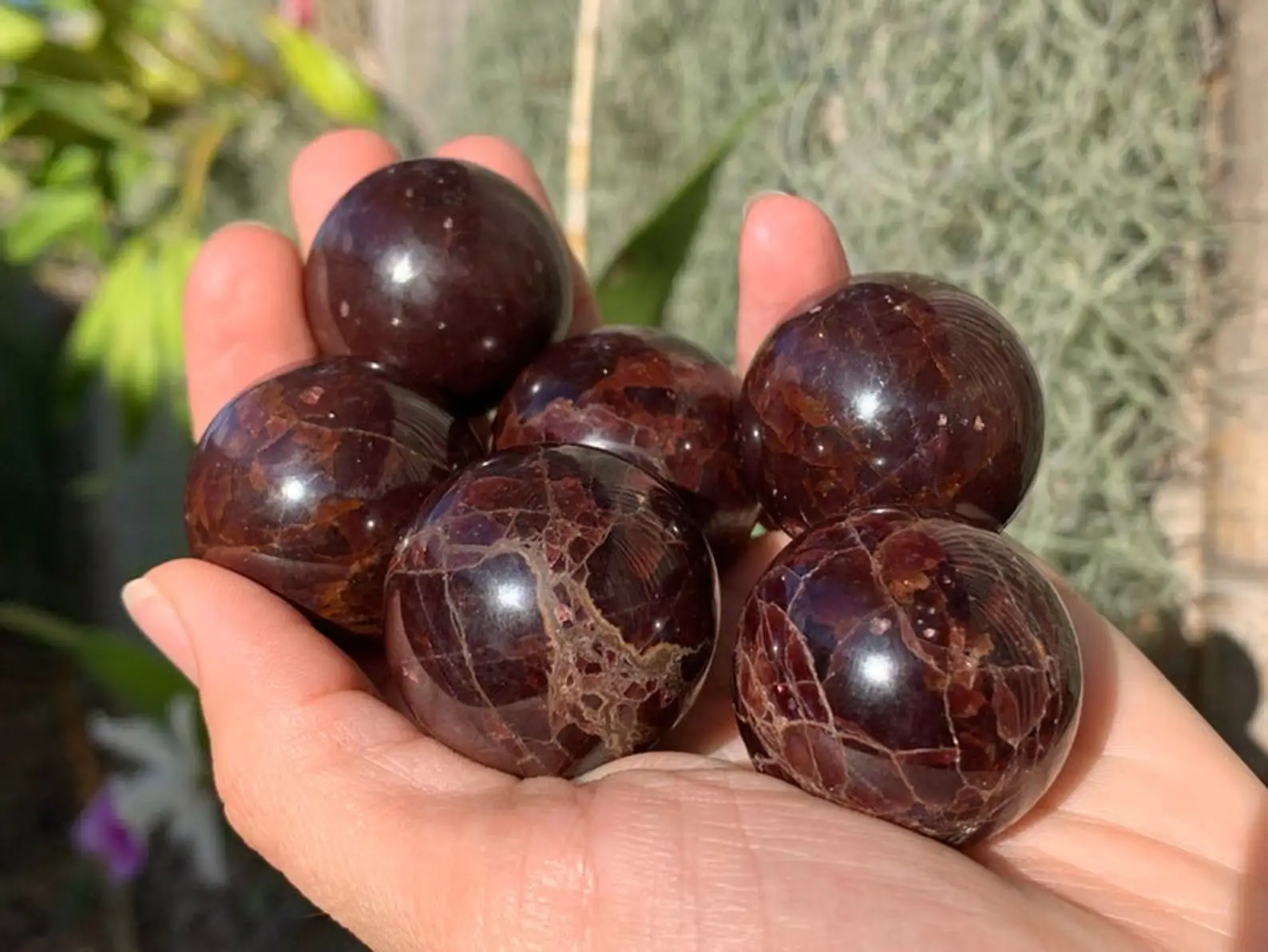 Natural Garnet Gemstone Sphere Crystal Sphere Quartz Crystal Garnet Quartz  Ball by hand  Healing Crystals Alfazal  Agate