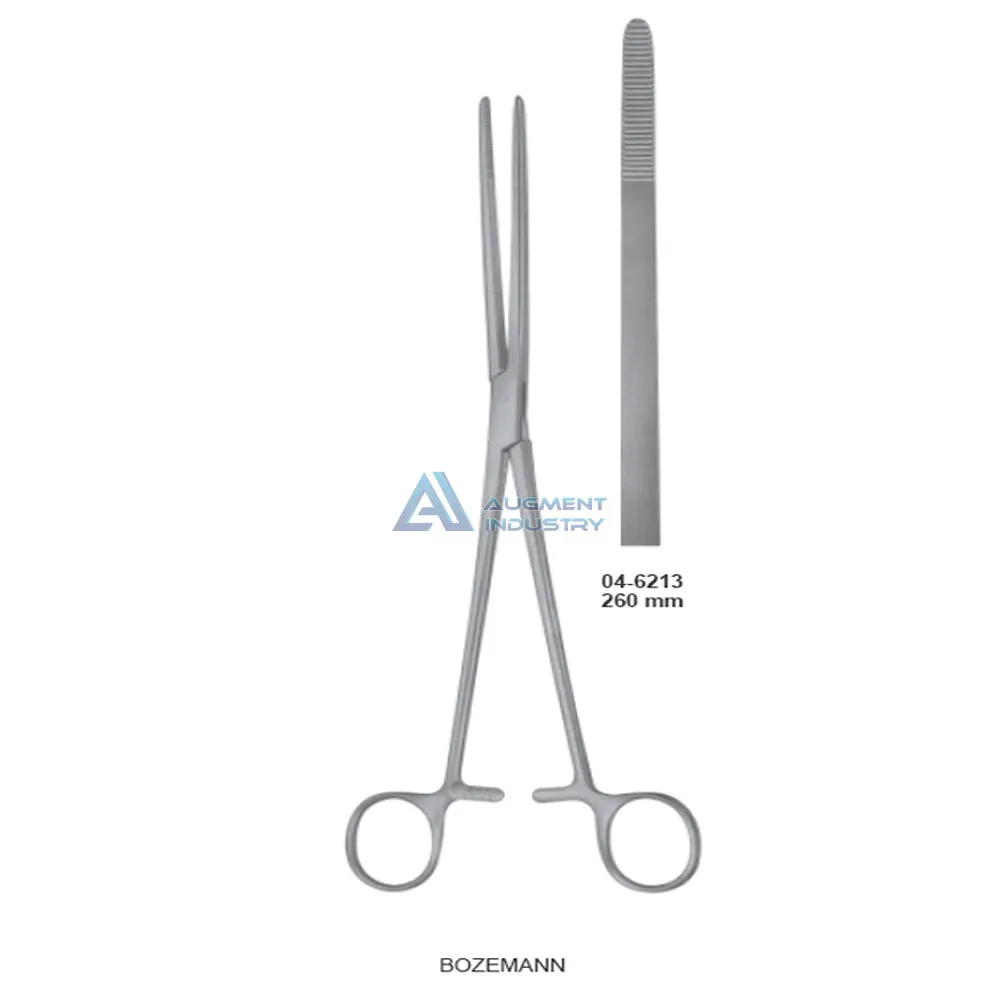 BOZEMANN Uterine Dressing Forceps Straight 26CM Stainless Steel Surgical Forceps for Uterine Straight Uterine Forceps
