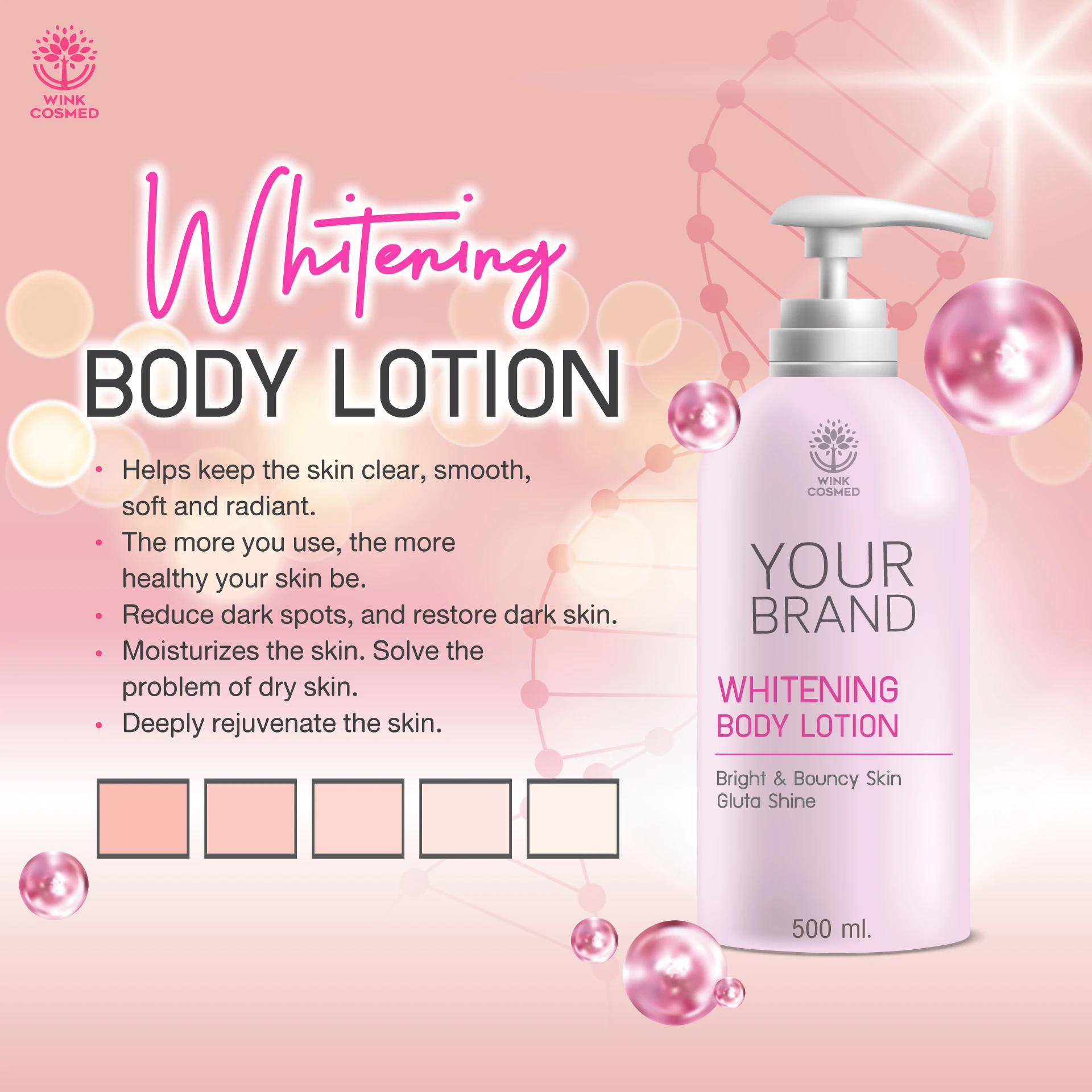 OEM ODM Personal Care Whitening Body Lotion Collagen Brightening Moisturizing Nourishing Repairing Daily Hydration Smoothing