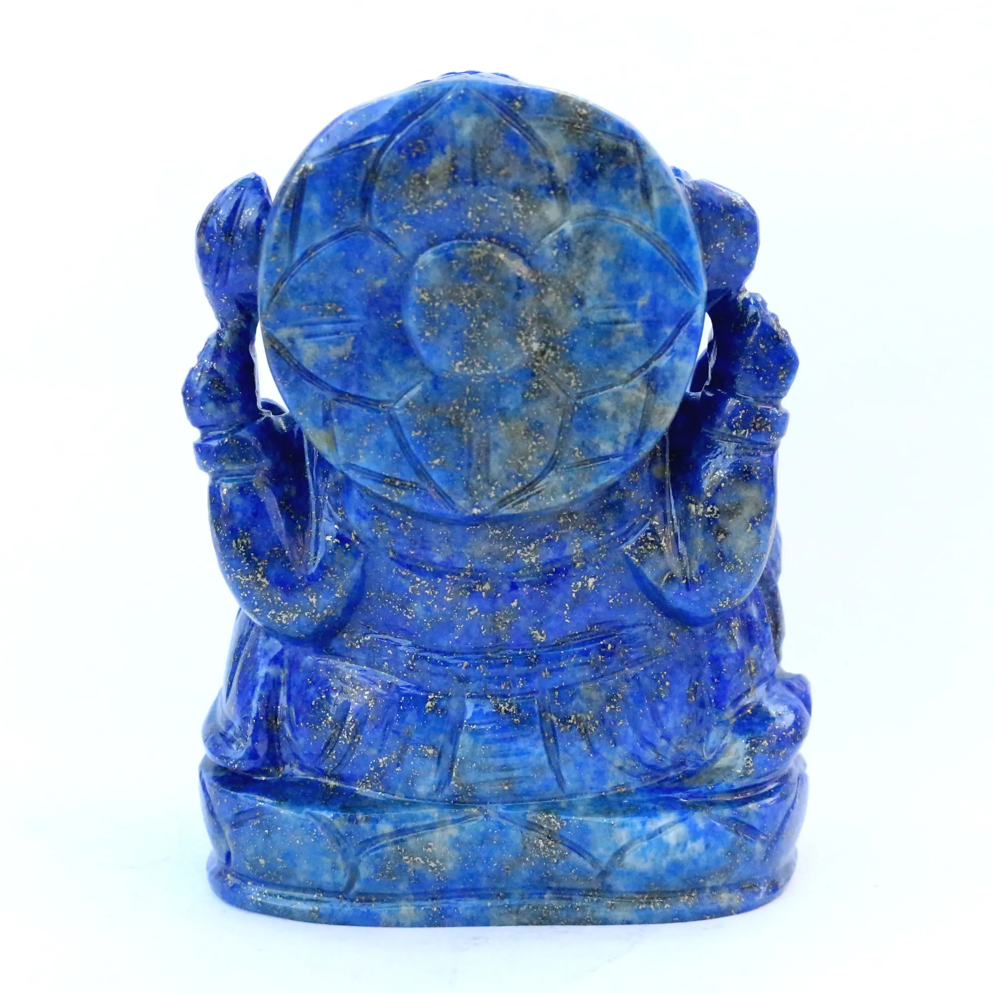 Lapis Lazuli Ganesha Hindu god Figurine Elephant god Hand Carving Semi Precious Gemstone Figure