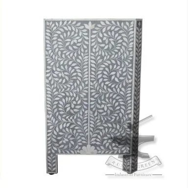 Portable Green Bone Inlay Chest of Drawer