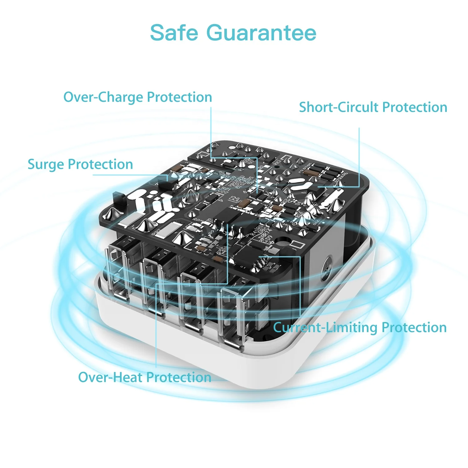 Обновленное Сетевое зарядное устройство Syncwire с 4 USB-портами 48 Вт/9 6