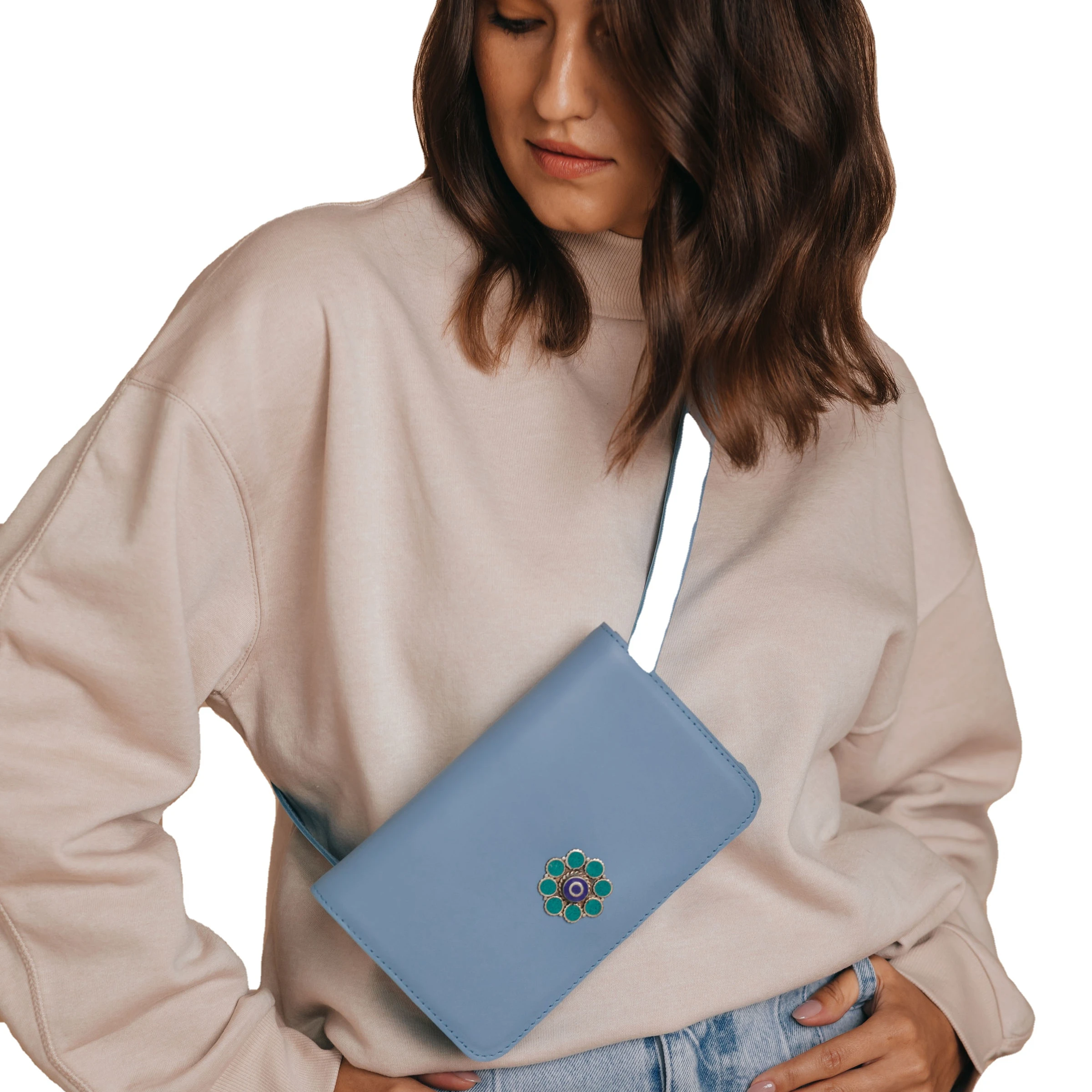 
2 Pieces handmade Real Leather Belt bag waist bags high quality banana beltbags for women ladies luxury purse ladies custom oem 