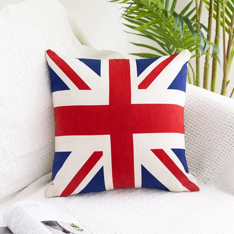 2019 Popular Style  flag pattern  Cushion Cover Decorative Sofa Pillow Case  Unstuffed Pillow Cover Wholesale