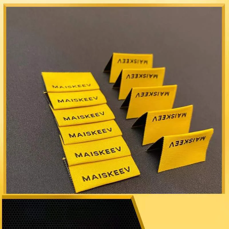 Custom Damask Woven Labels Clothes Hem Tags Label T-Shirt Clothing Main Woven Label