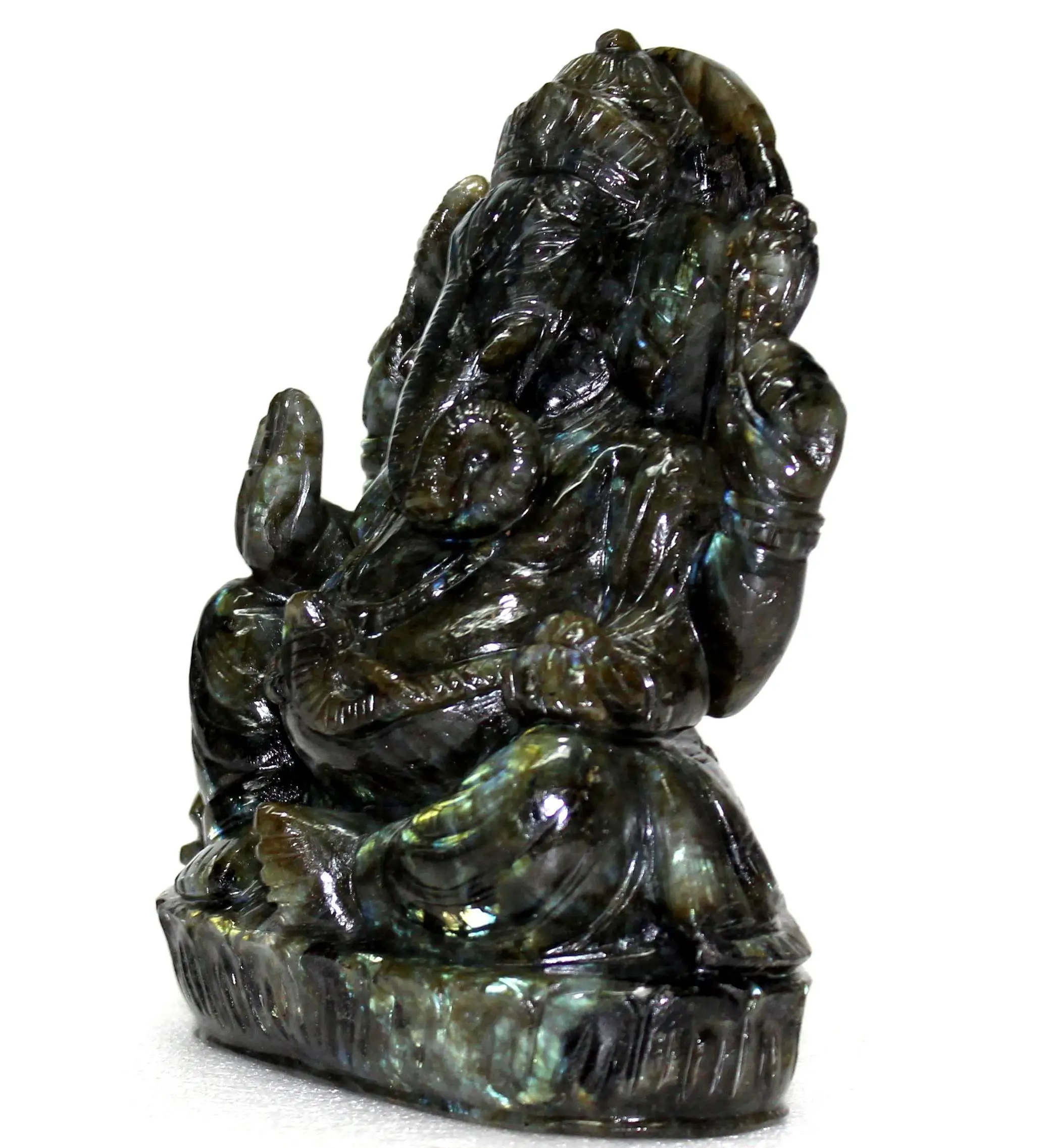 Labradorite Carving Ganesha Sculpture Home Decor Statue Figurine Piedras naturales Crystal Healing Stone