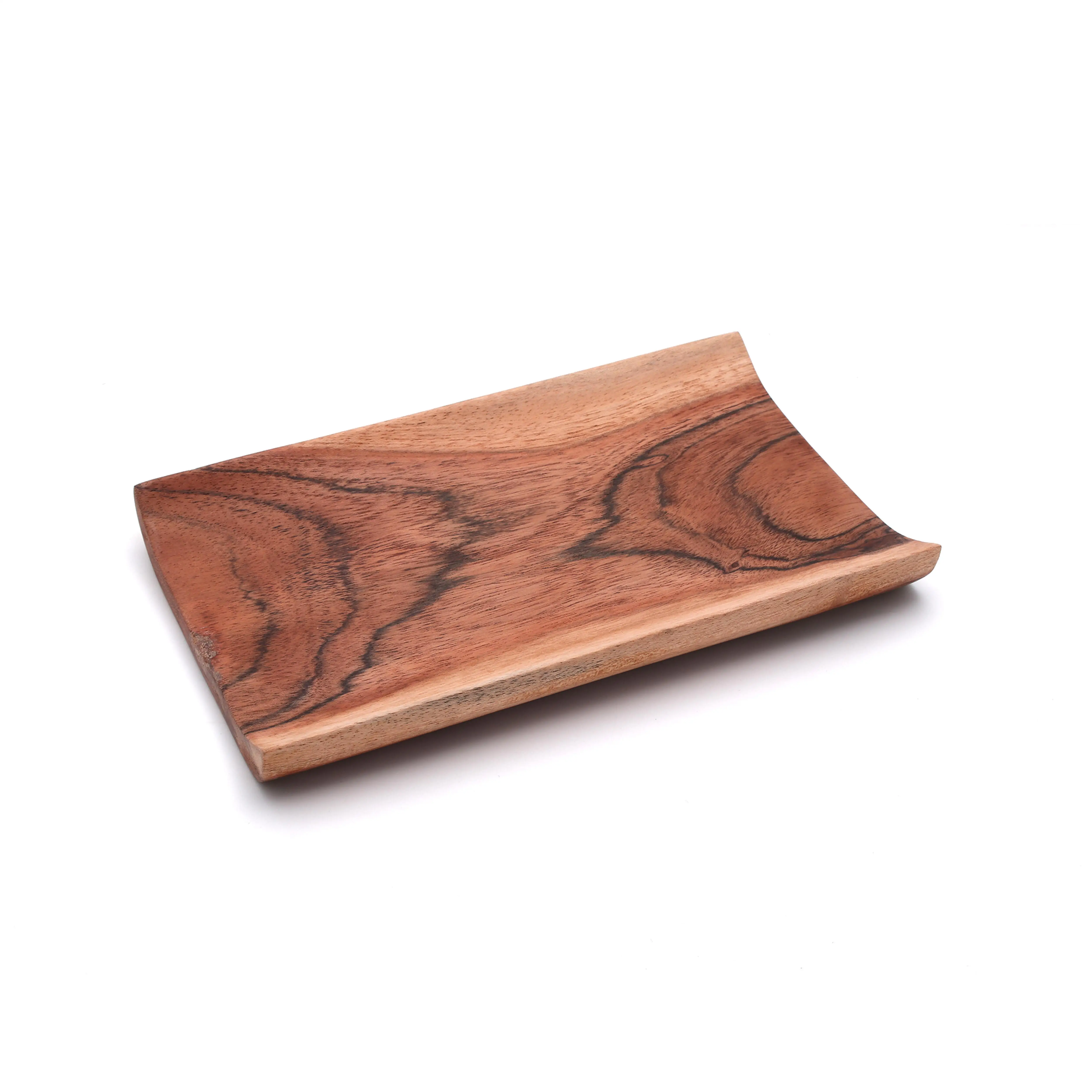 Handcrafted Acacia Wood Sushi Serving Platter Japanese Style Food Serving Bamboo Wooden Acacia Platter Cutting Chopping Board
