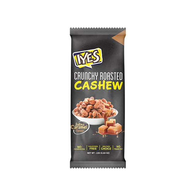 Premium Quality Cashew Nuts Roasted Coated Snack Iyes 23 gr Salted Caramel Flavor