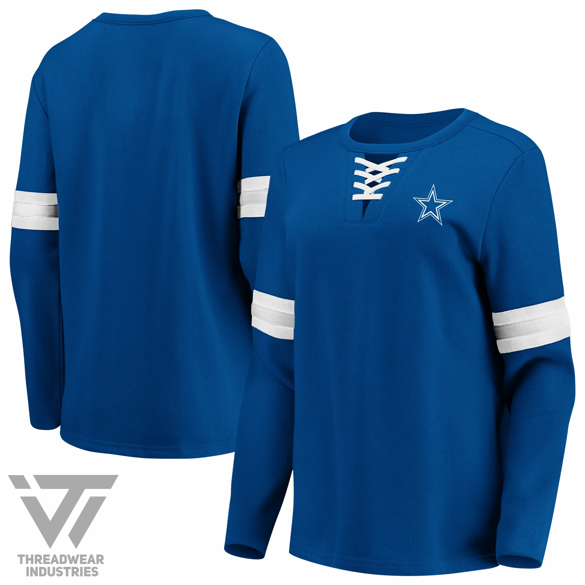 Женский футбольный пуловер НФЛ Даллас Ковбойз на шнуровке свитшот с логотипом «историческая звезда» заказ