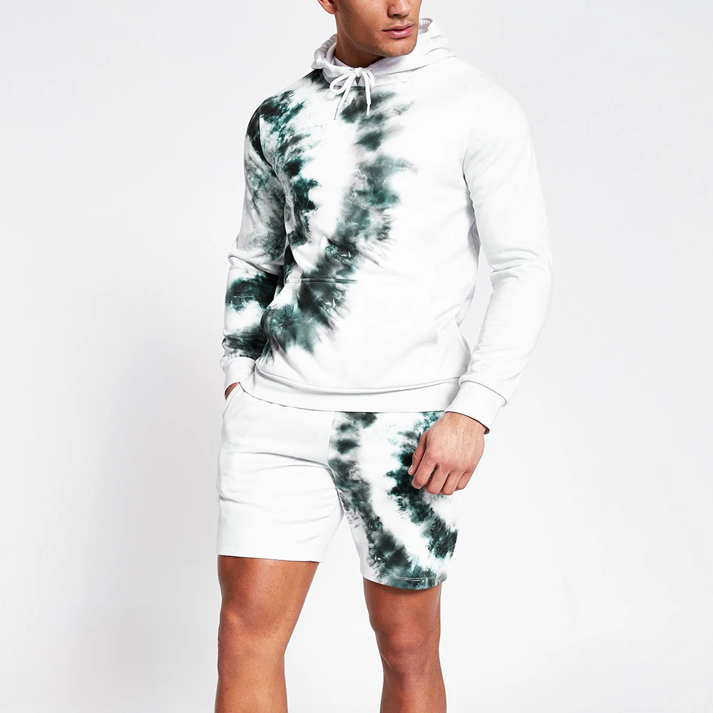 Fashionable Sublimation Hoodies and short set for Men Polyester made Custom Logo Full Sleeve for Sale