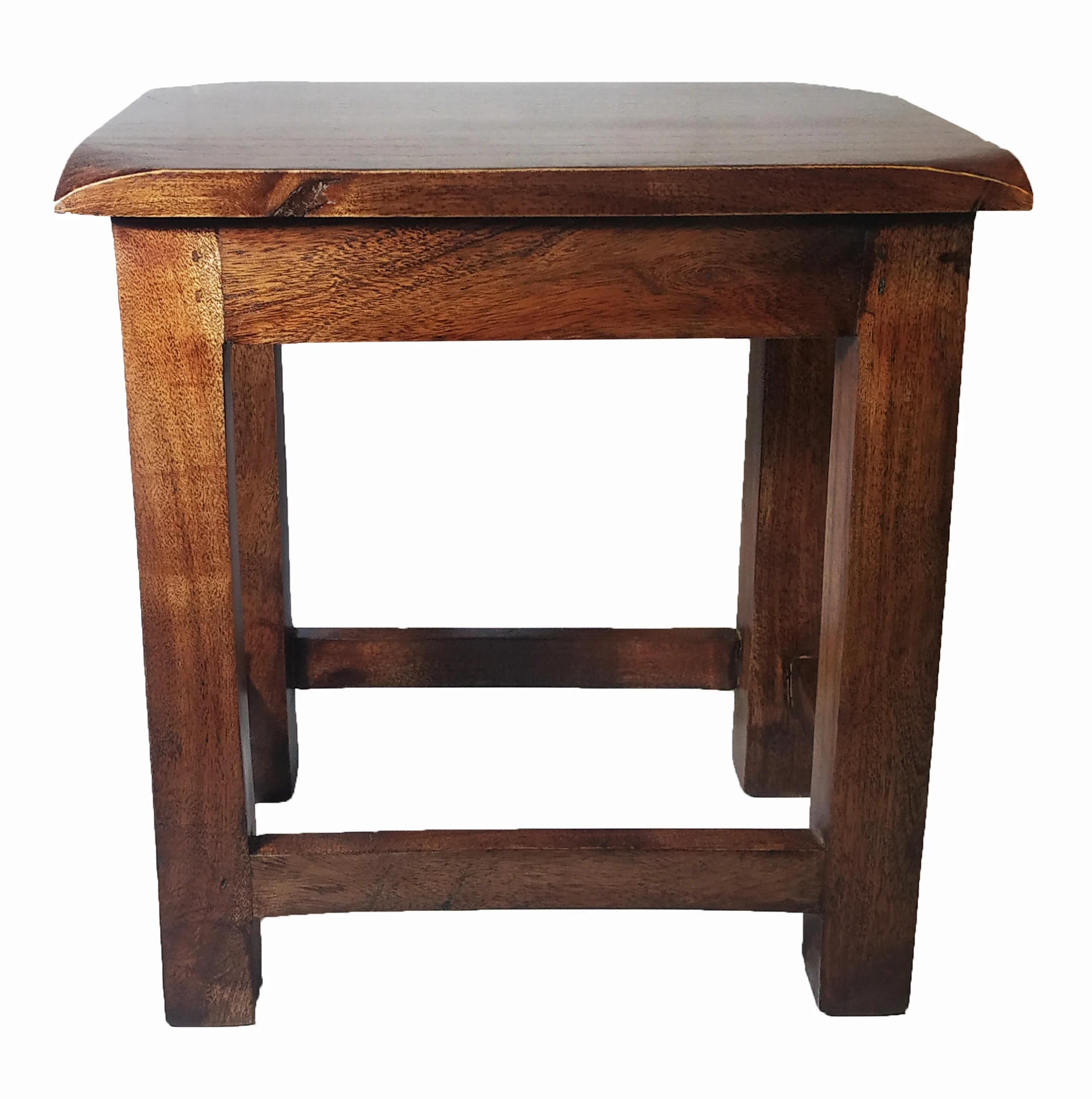 Acacia Wood Side Table Natural Wooden Low Height Stool 34 (L) x 25 (W) 36 (H) cm Size Handmade Brown Wooden Table for Home Decor