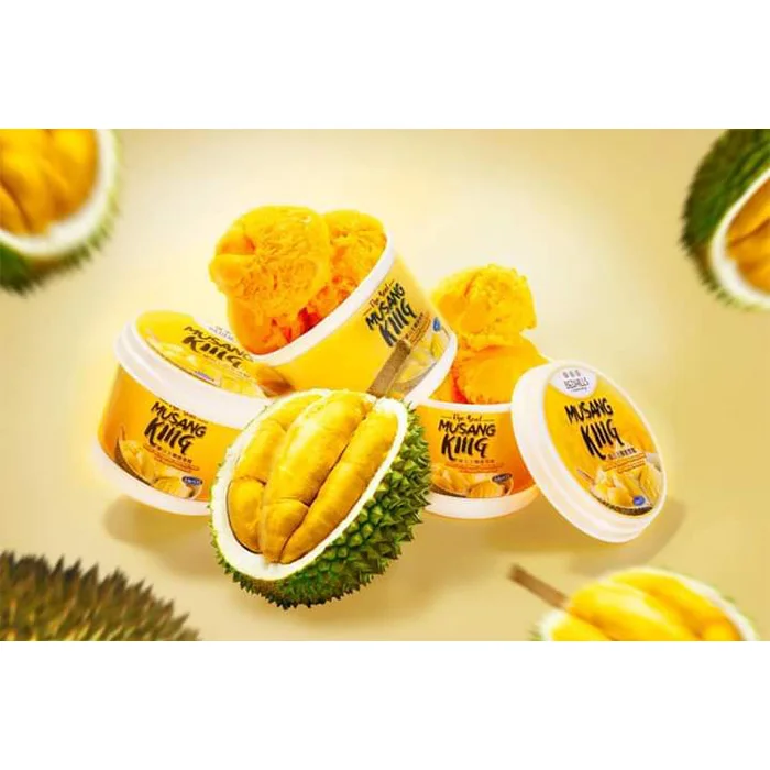 Rich Durian Taste Creamy Musang King Durian Ice Cream Fresh Durians Manufactured Ice Cream Sweet Available In Two Sizes