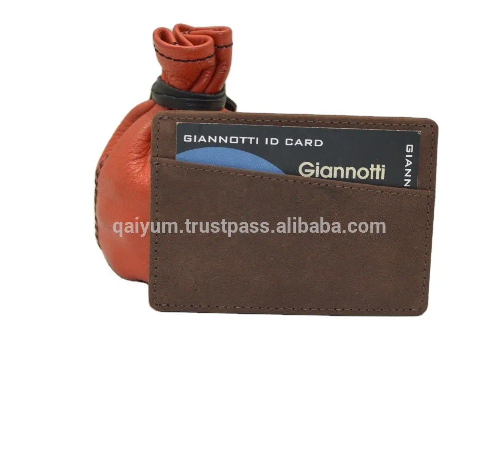 Credit Card Holder RFID Blocking Slim Wallet Genuine Leather Vintage Crazy Horse Rfid Card Holder Accept Customized Logo Brown