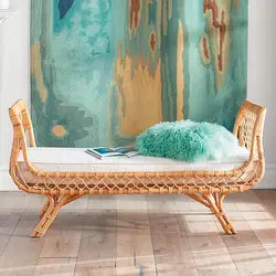 Hot sale luxury rattan bench for luxury living room