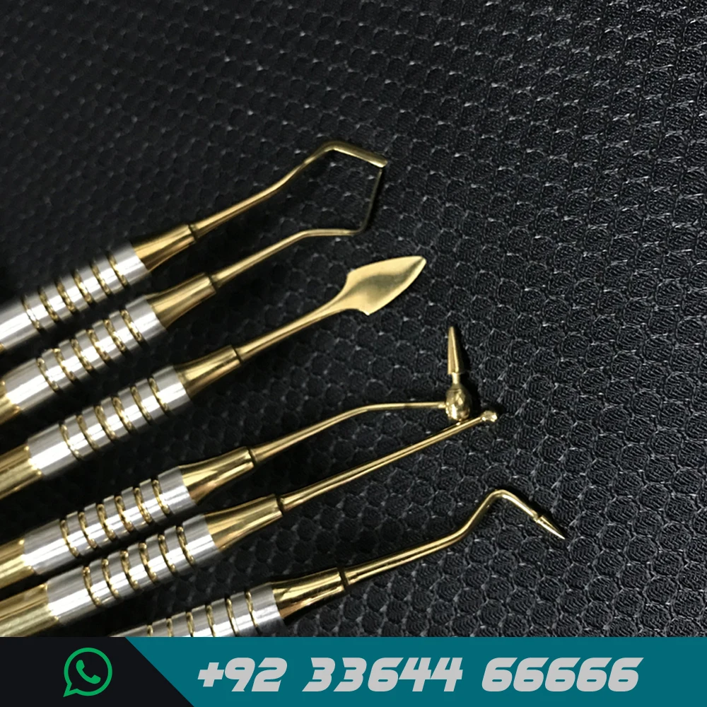 Набор инструментов для чистки зубов комплект из 6 композитных нержавеющей стали наполнение зубами цвет золото