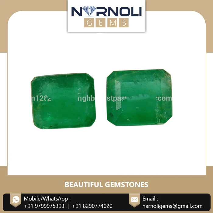 Emerald Gemstones Jewelry Making Stone Natural Loose Cut Green 100% Natural Color Narnoli Gems 2.32 Ct Octagon Custom