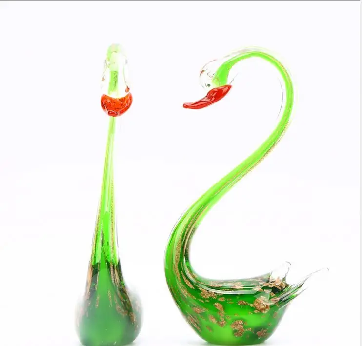 
Cheap Wedding decoration hand blown Glass swan 