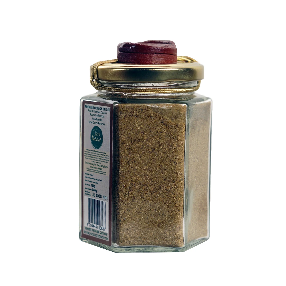High Quality Wholesale 0.125 kg One Year Warranty Glass Jar Ceylon Raw Curry Powder Origin From Sri Lanka