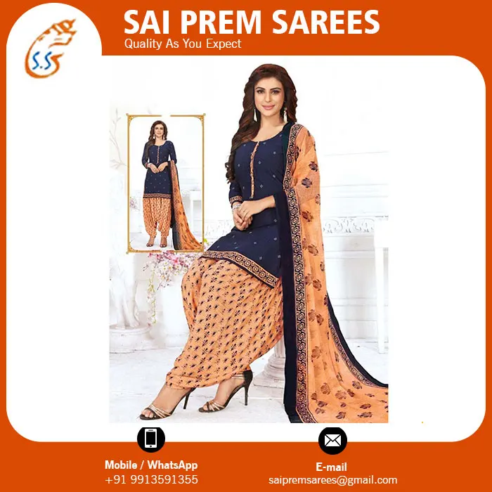 Latest Collection Designer Kurti With Printed Patiala Salwar And Chiffon Dupatta For Sale At Bulk Exporter